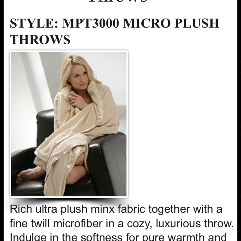 Chadsworth & Haig micro plush throw